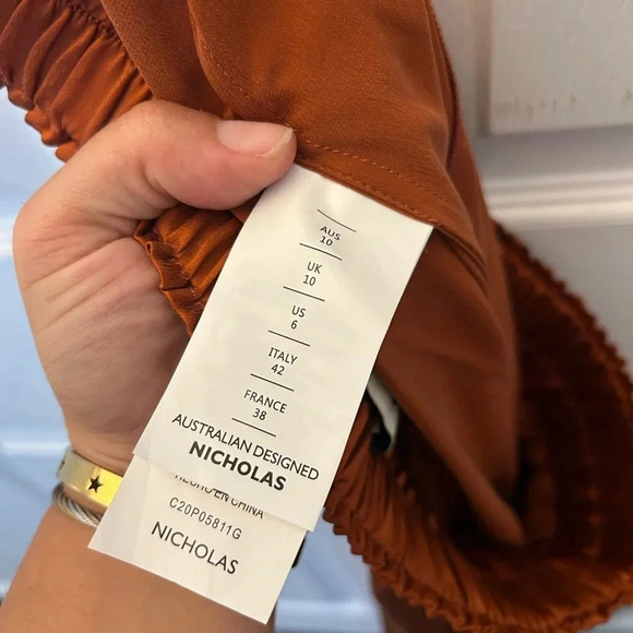 ! NICHOLAS Sonia Pant silk burnt orange size 6 - Picture 7 of 7